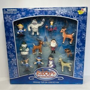 Rudolph the Red-Nosed Reindeer Holiday Clip-On Collection 12 Pc 2003 New Sealed